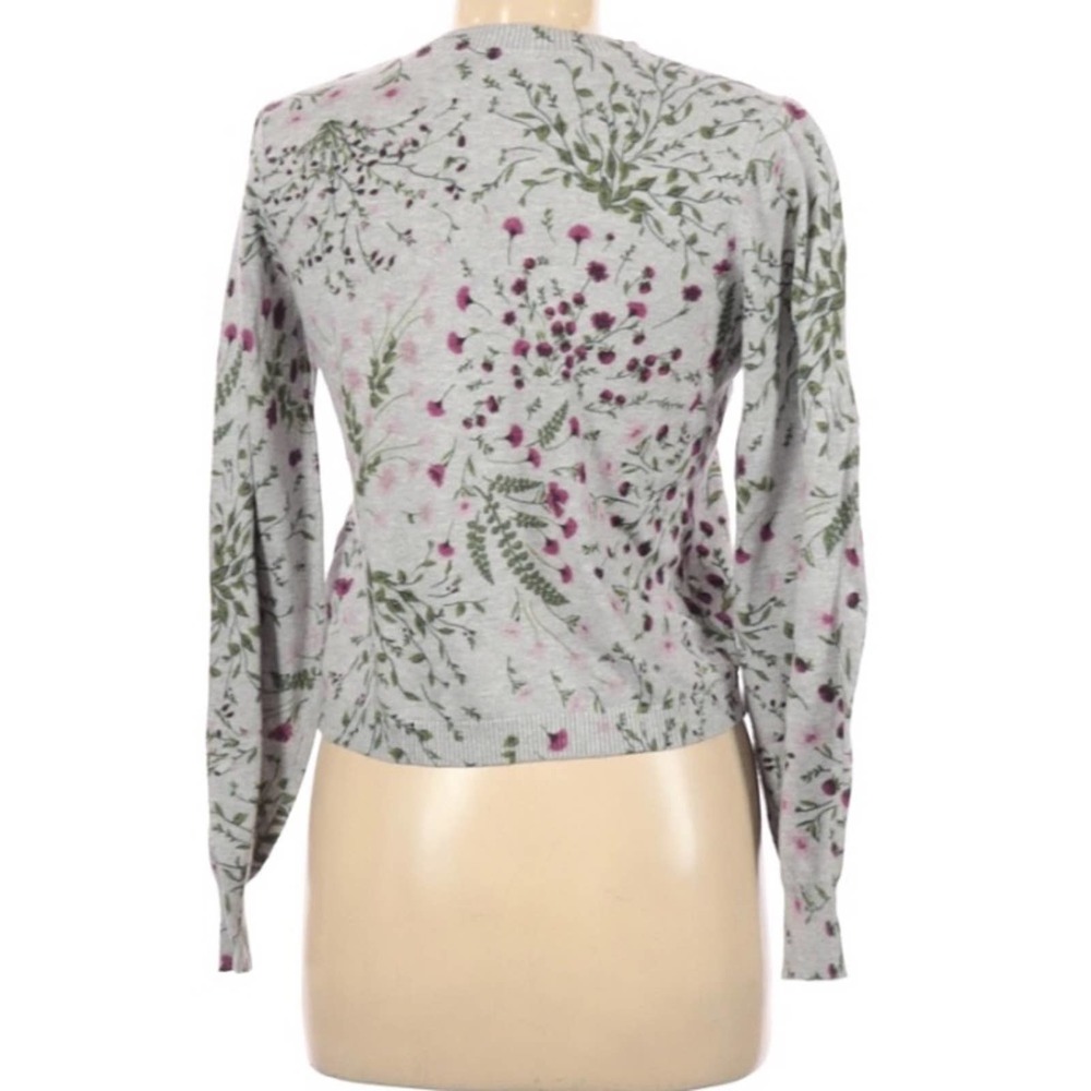 Joie Verna Sweater Heather Grey Floral Cashmere XS - Picture 4 of 6